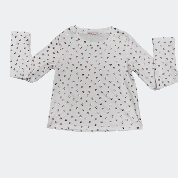 NWT LS Pink Sequin Unicorn/White w/Metallic Pink Hearts Size 6X - Picture 2 of 3